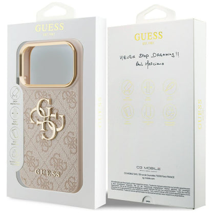 Custodia per Apple iPhone 17 Pro, Guess, Big 4G Logo Classic, Rosa Dorato