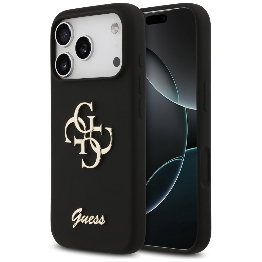 Custodia per Apple iPhone 17 Pro, Guess, Big 4G Script, Nera