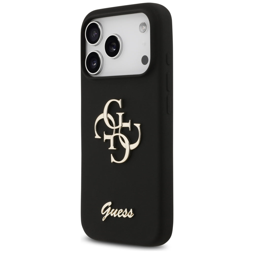 Custodia per Apple iPhone 17 Pro, Guess, Big 4G Script, Nera