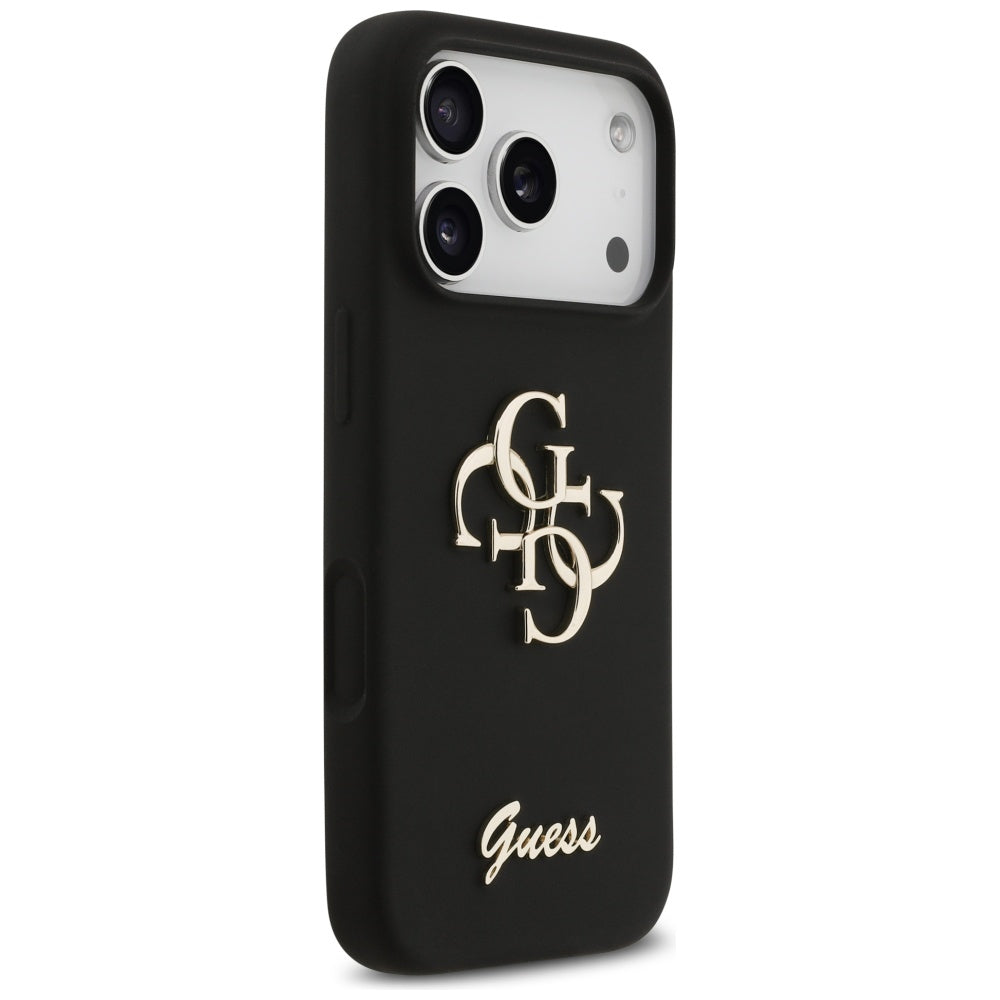 Custodia per Apple iPhone 17 Pro, Guess, Big 4G Script, Nera