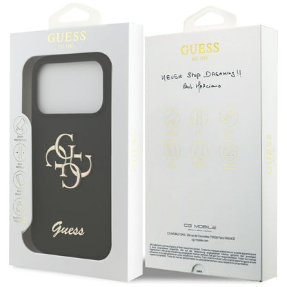 Custodia per Apple iPhone 17 Pro, Guess, Big 4G Script, Nera