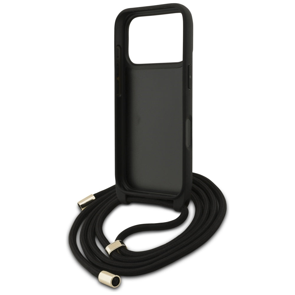 Custodia per Apple iPhone 17 Pro, Guess, Crossbody Cord 4G Big Log, Marrone