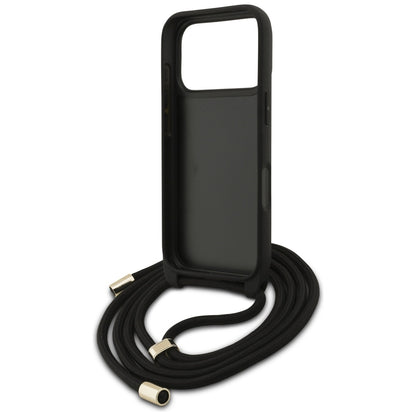 Custodia per Apple iPhone 17 Pro, Guess, Crossbody Cord 4G Big Log, Marrone