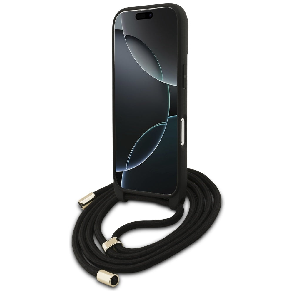 Custodia per Apple iPhone 17 Pro, Guess, Crossbody Cord 4G Big Log, Marrone