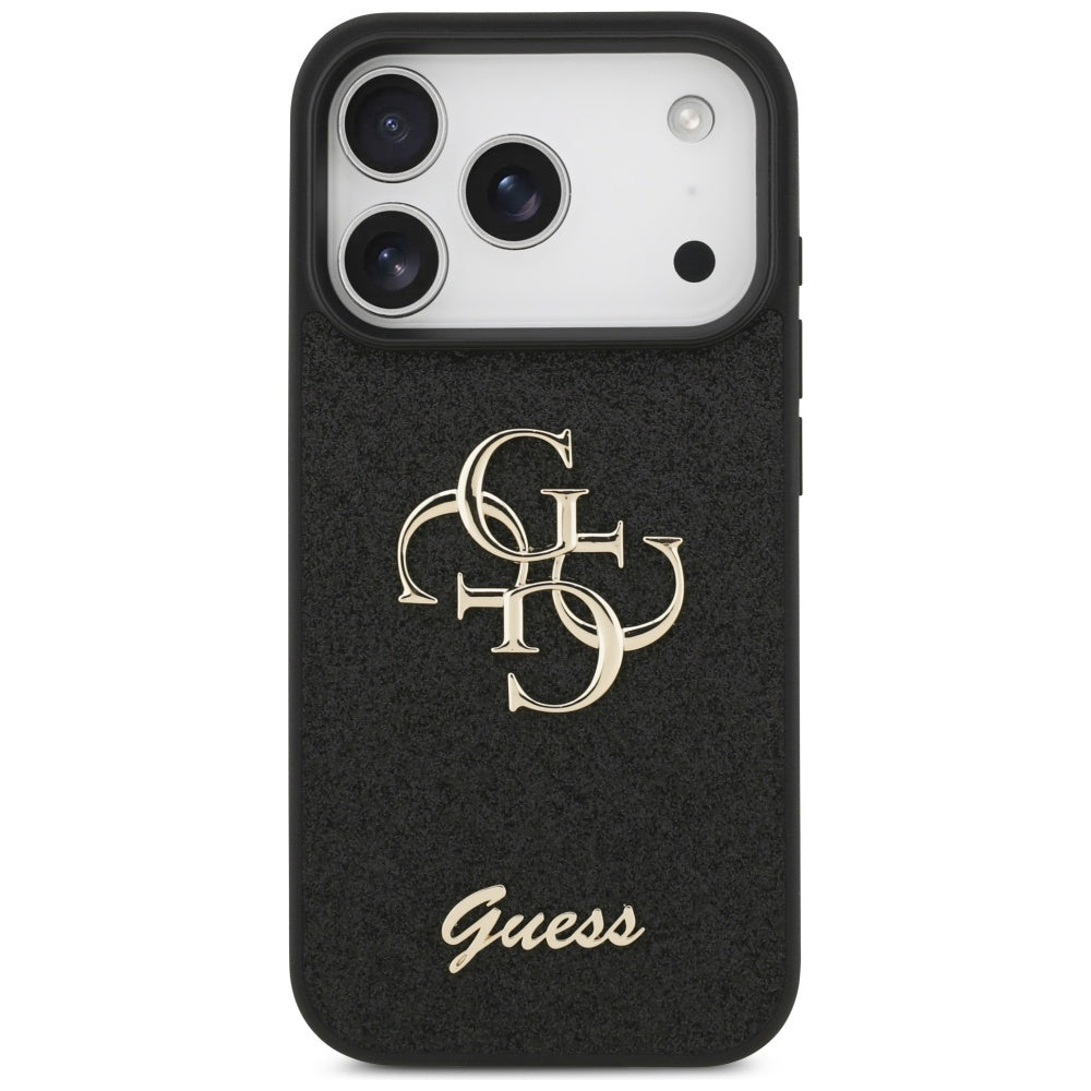 Custodia per Apple iPhone 17 Pro, Guess, Fixed Glitter Big 4G, Nera