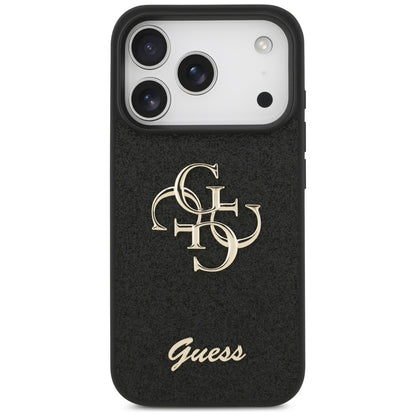 Custodia per Apple iPhone 17 Pro, Guess, Fixed Glitter Big 4G, Nera