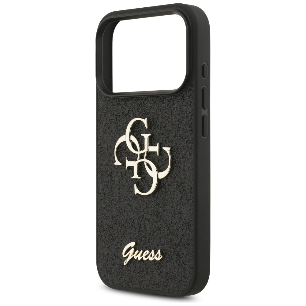 Custodia per Apple iPhone 17 Pro, Guess, Fixed Glitter Big 4G, Nera