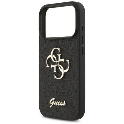 Custodia per Apple iPhone 17 Pro, Guess, Fixed Glitter Big 4G, Nera
