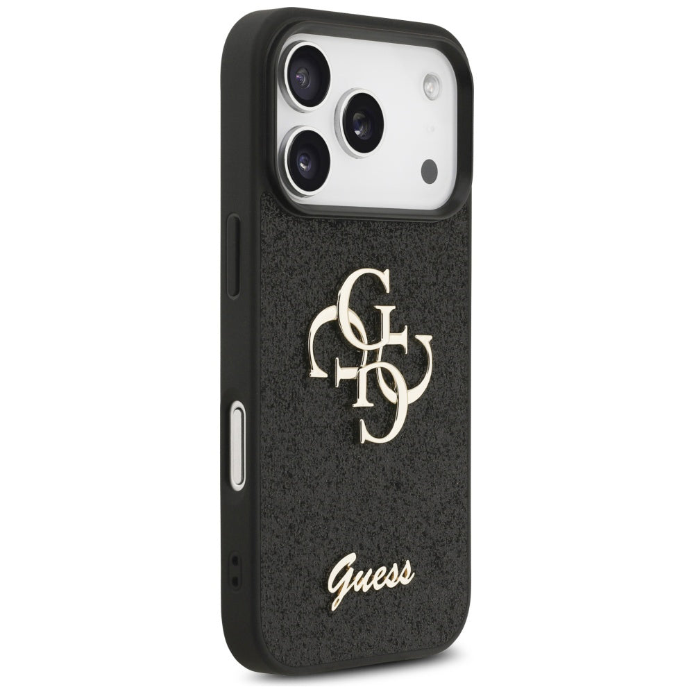 Custodia per Apple iPhone 17 Pro, Guess, Fixed Glitter Big 4G, Nera
