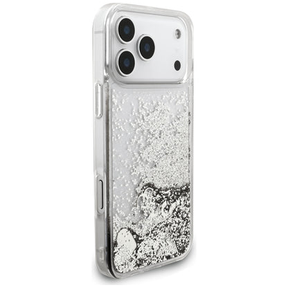 Custodia per Apple iPhone 17 Pro, Guess, Liquid Glitter Charms, Argento