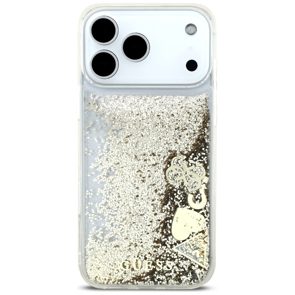 Custodia per Apple iPhone 17 Pro, Guess, Liquid Glitter Charms, Dorata