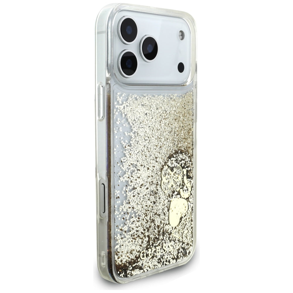 Custodia per Apple iPhone 17 Pro, Guess, Liquid Glitter Charms, Dorata
