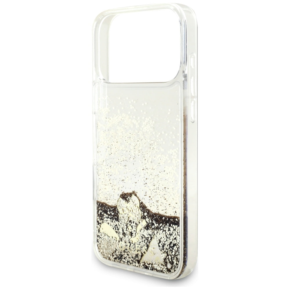 Custodia per Apple iPhone 17 Pro, Guess, Liquid Glitter Charms, Dorata