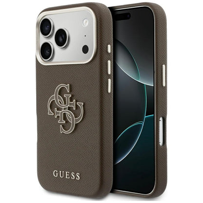 Custodia per Apple iPhone 17 Pro, GUESS, Resin Logo, Marrone