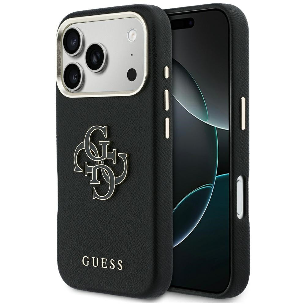 Case for Apple iPhone 17 Pro, Guess, Resin Logo, Black