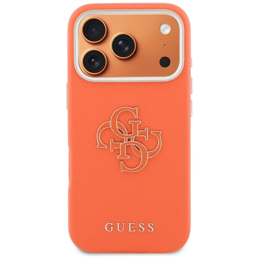 Custodia per Apple iPhone 17 Pro, Guess, Resin Logo, Arancione
