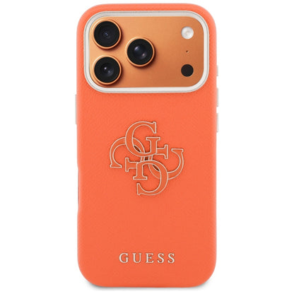 Custodia per Apple iPhone 17 Pro, Guess, Resin Logo, Arancione