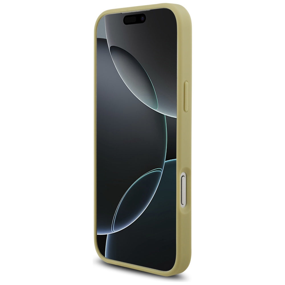 Custodia per Apple iPhone 17 Pro, Guess, Logo Triangolo di Strass, Dorata