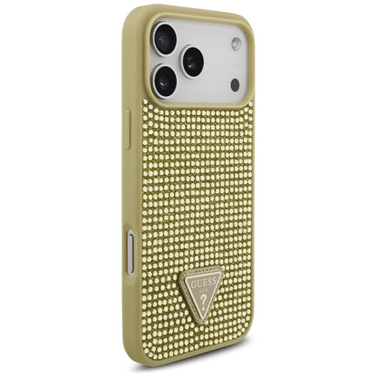 Custodia per Apple iPhone 17 Pro, Guess, Logo Triangolo di Strass, Dorata