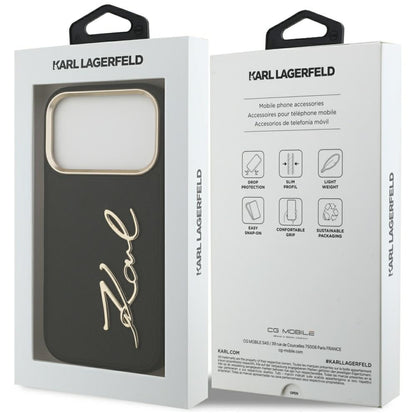 Case for Apple iPhone 17 Pro, Karl Lagerfeld, Script Logo, Black