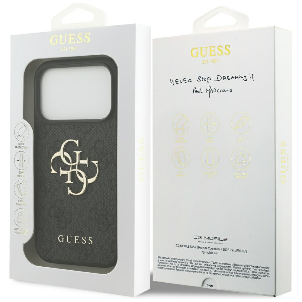Custodia per Apple iPhone 17 Pro Max, Guess, 4G Big Logo, Nera