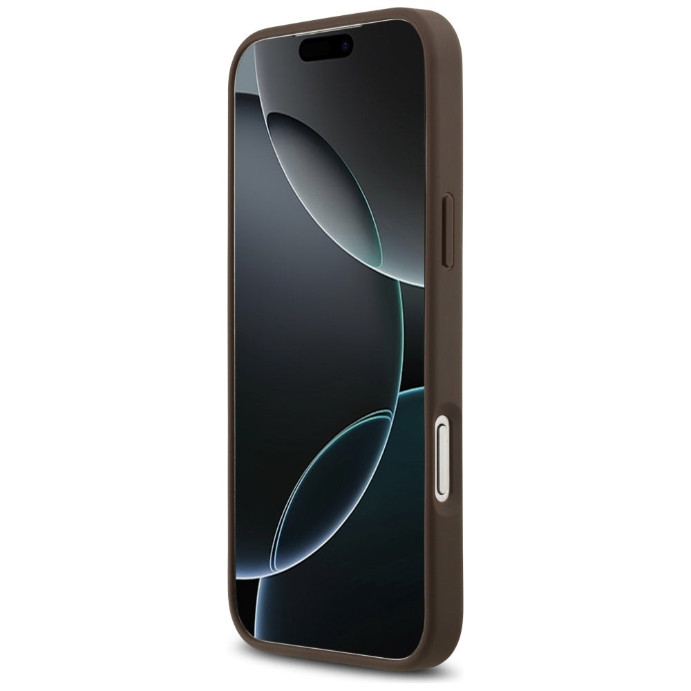 Custodia per Apple iPhone 17 Pro Max, Guess, 4G Double Card Triangle, Marrone
