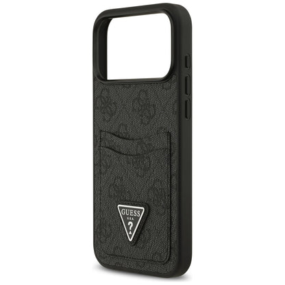 Custodia per Apple iPhone 17 Pro Max, Guess, 4G Double Card Triangle, Nera