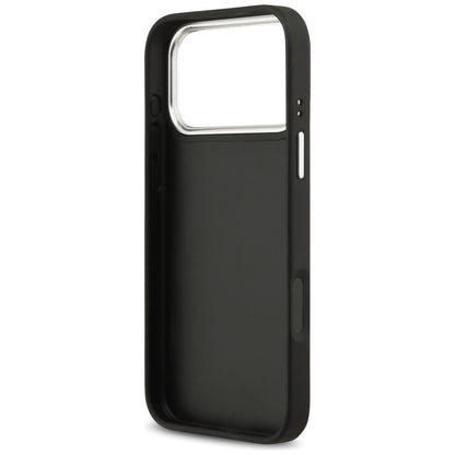 Custodia per Apple iPhone 17 Pro Max, Guess, 4G Grained Big and Classic Logo, Nera Argentata
