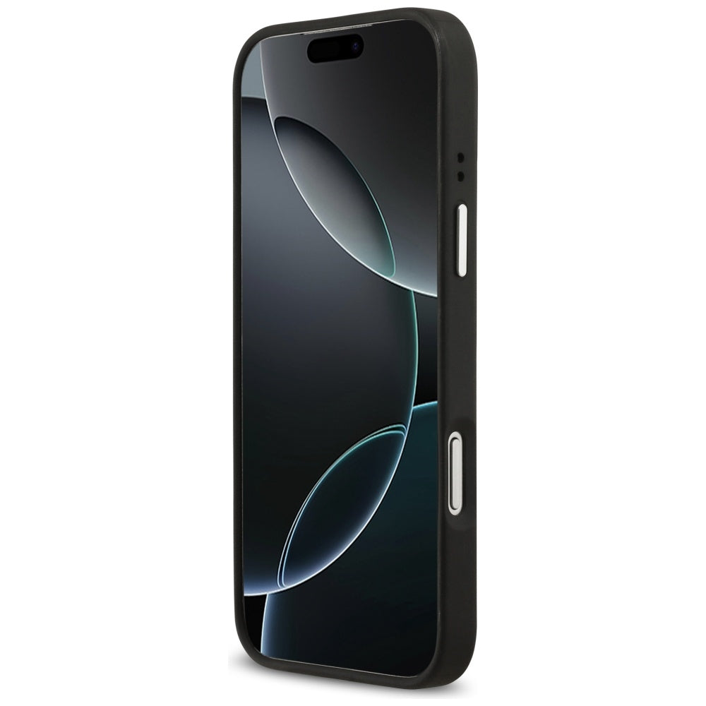 Custodia per Apple iPhone 17 Pro Max, Guess, 4G Grained Big and Classic Logo, Nera Argentata