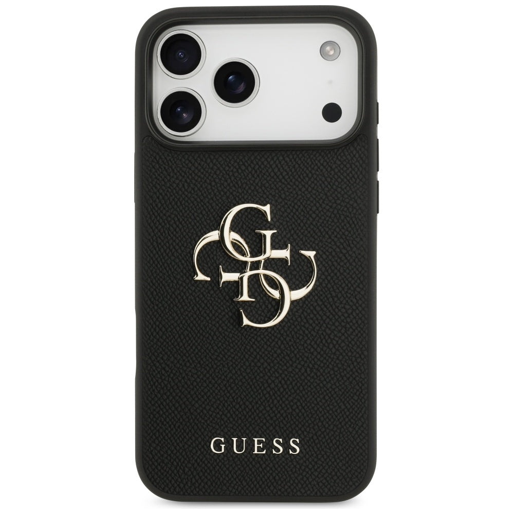 Custodia per Apple iPhone 17 Pro Max, Guess, 4G Grained Big and Classic Logo, Nera