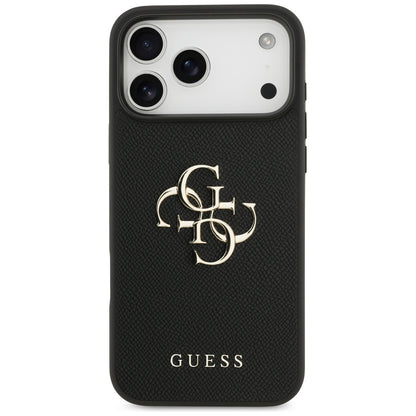 Custodia per Apple iPhone 17 Pro Max, Guess, 4G Grained Big and Classic Logo, Nera