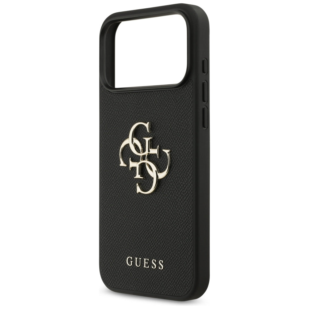 Custodia per Apple iPhone 17 Pro Max, Guess, 4G Grained Big and Classic Logo, Nera