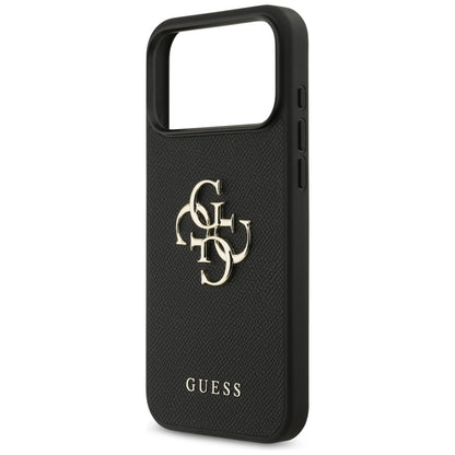 Custodia per Apple iPhone 17 Pro Max, Guess, 4G Grained Big and Classic Logo, Nera