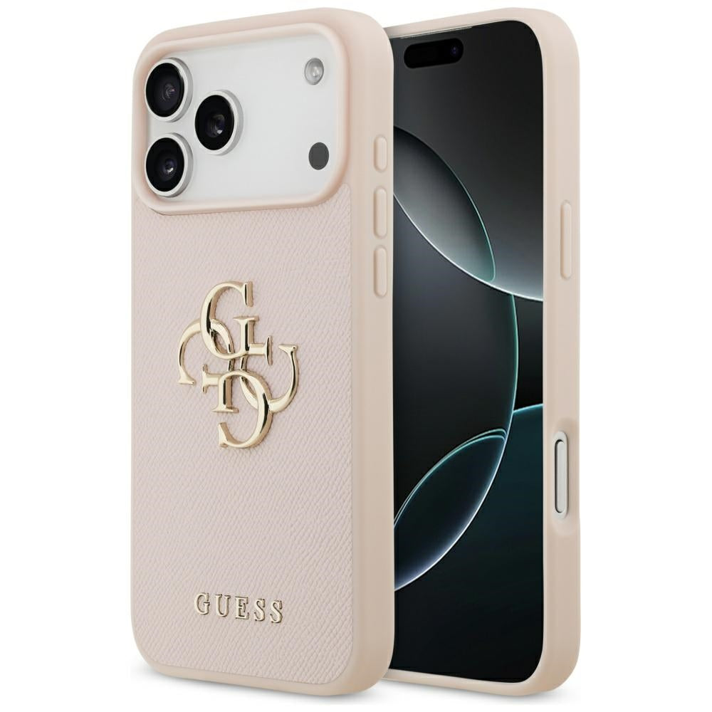 Custodia per Apple iPhone 17 Pro Max, Guess, 4G Grained Big and Classic Logo, Rosa