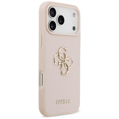 Custodia per Apple iPhone 17 Pro Max, Guess, 4G Grained Big and Classic Logo, Rosa