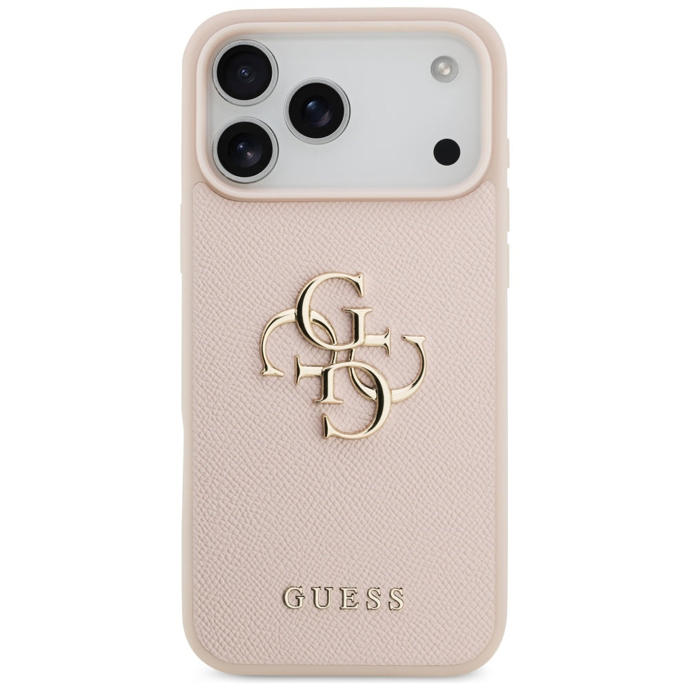 Custodia per Apple iPhone 17 Pro Max, Guess, 4G Grained Big and Classic Logo, Rosa
