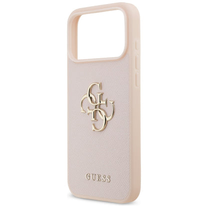 Custodia per Apple iPhone 17 Pro Max, Guess, 4G Grained Big and Classic Logo, Rosa
