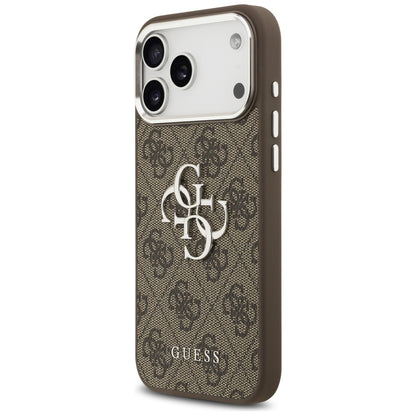 Custodia per Apple iPhone 17 Pro Max, Guess, Big 4G Logo Classic, Marrone Argentato