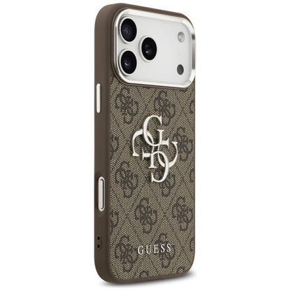Custodia per Apple iPhone 17 Pro Max, Guess, Big 4G Logo Classic, Marrone Argentato