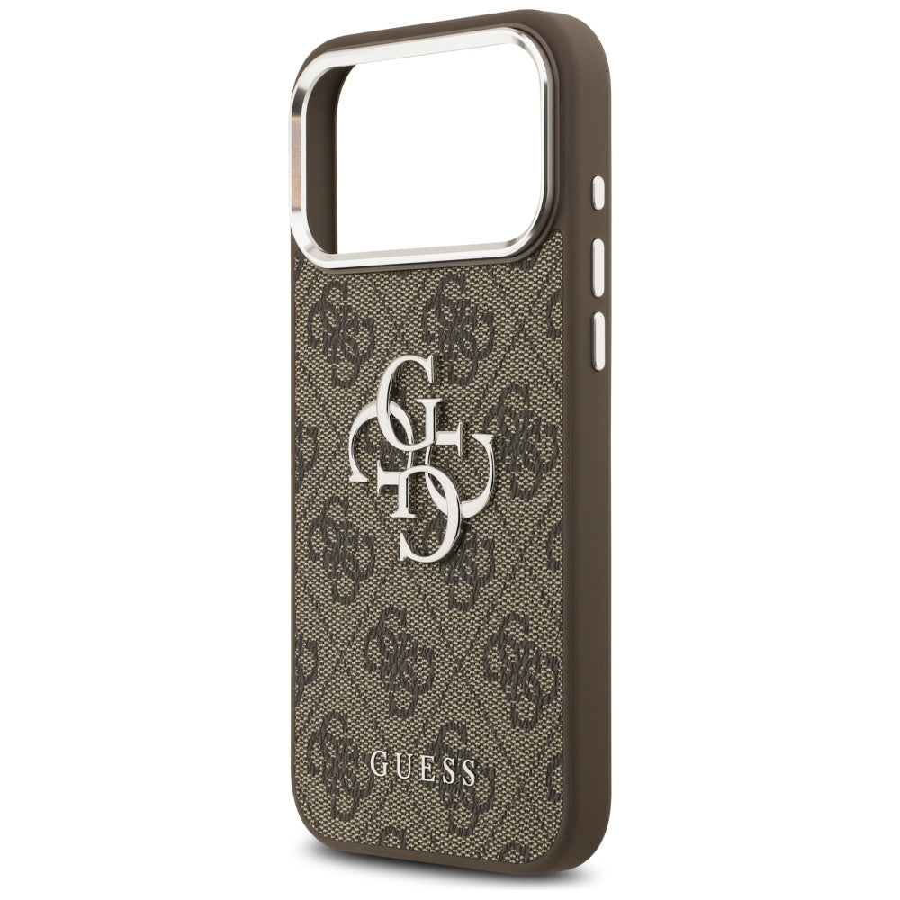 Custodia per Apple iPhone 17 Pro Max, Guess, Big 4G Logo Classic, Marrone Argentato