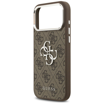 Custodia per Apple iPhone 17 Pro Max, Guess, Big 4G Logo Classic, Marrone Argentato