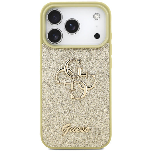 Custodia per Apple iPhone 17 Pro Max, Guess, Fixed Glitter Big 4G, Dorata