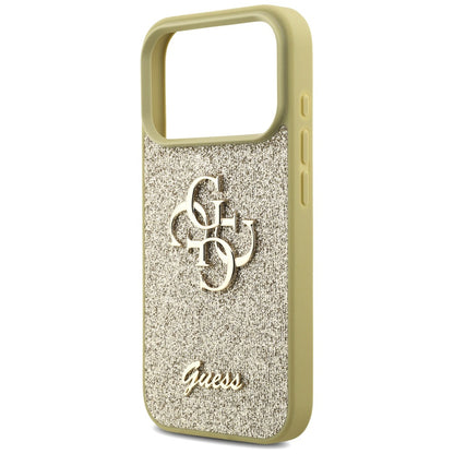 Custodia per Apple iPhone 17 Pro Max, Guess, Fixed Glitter Big 4G, Dorata