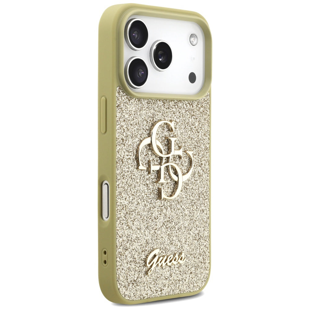 Custodia per Apple iPhone 17 Pro Max, Guess, Fixed Glitter Big 4G, Dorata