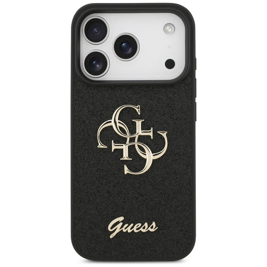 Custodia per Apple iPhone 17 Pro Max, Guess, Fixed Glitter Big 4G, Nera