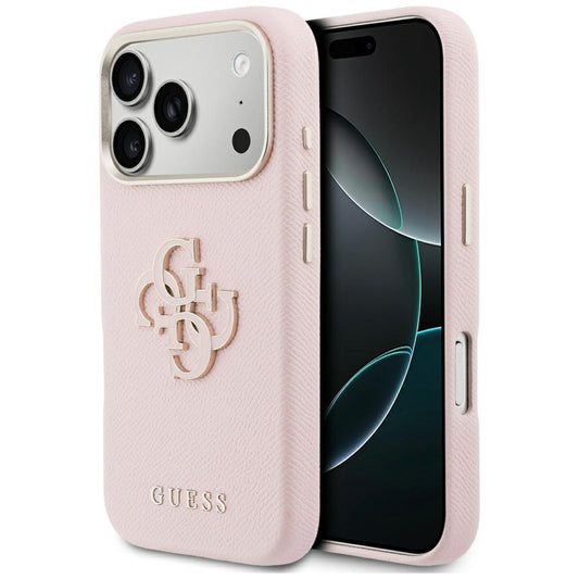 Case for Apple iPhone 17 Pro Max, Guess, Resin Logo, Pink