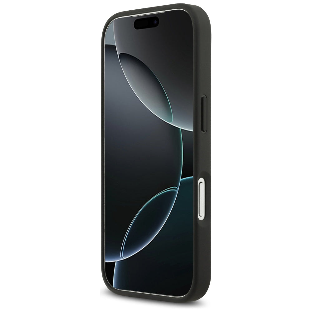 Custodia per Apple iPhone 17 Pro Max, Guess, Logo Triangolo di Strass, Nera