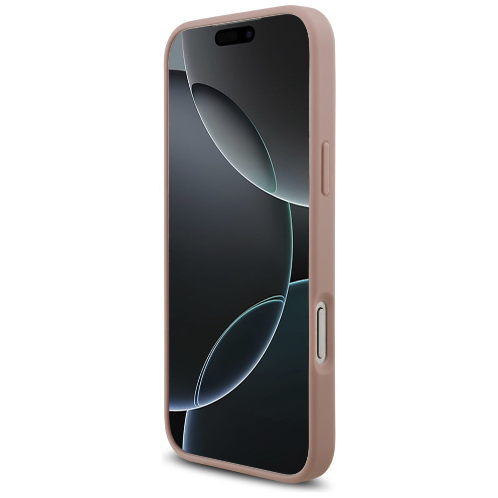 Custodia per Apple iPhone 17 Pro Max, Guess, Logo Triangolo di Strass, Rosa
