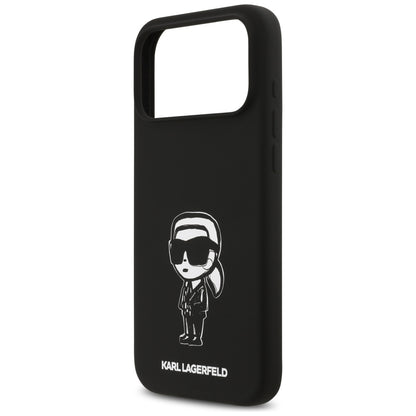 Custodia per Apple iPhone 17 Pro Max, Karl Lagerfeld, Sketch and Logo Karl, Nera