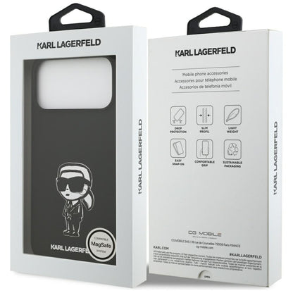 Custodia per Apple iPhone 17 Pro Max, Karl Lagerfeld, Sketch and Logo Karl, Nera